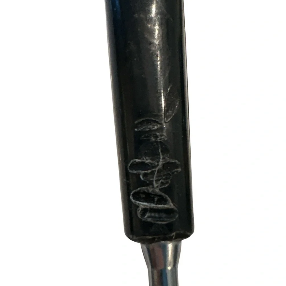 Vintage Ekco Keyhole Slotted Spatula USA Metal Chrome Black Handle 13